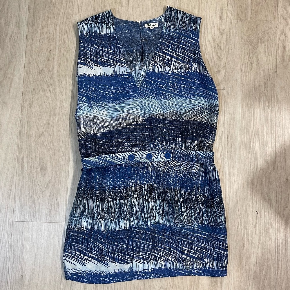 Kenzo Blue Mini Sleeveless Dress